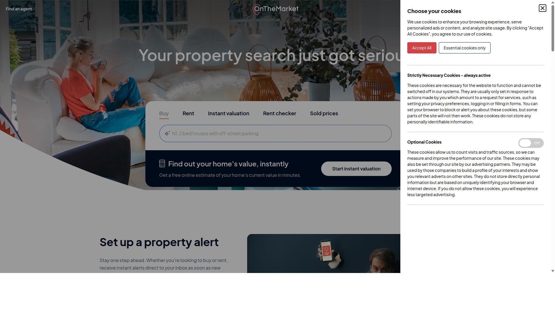 OnTheMarket website
