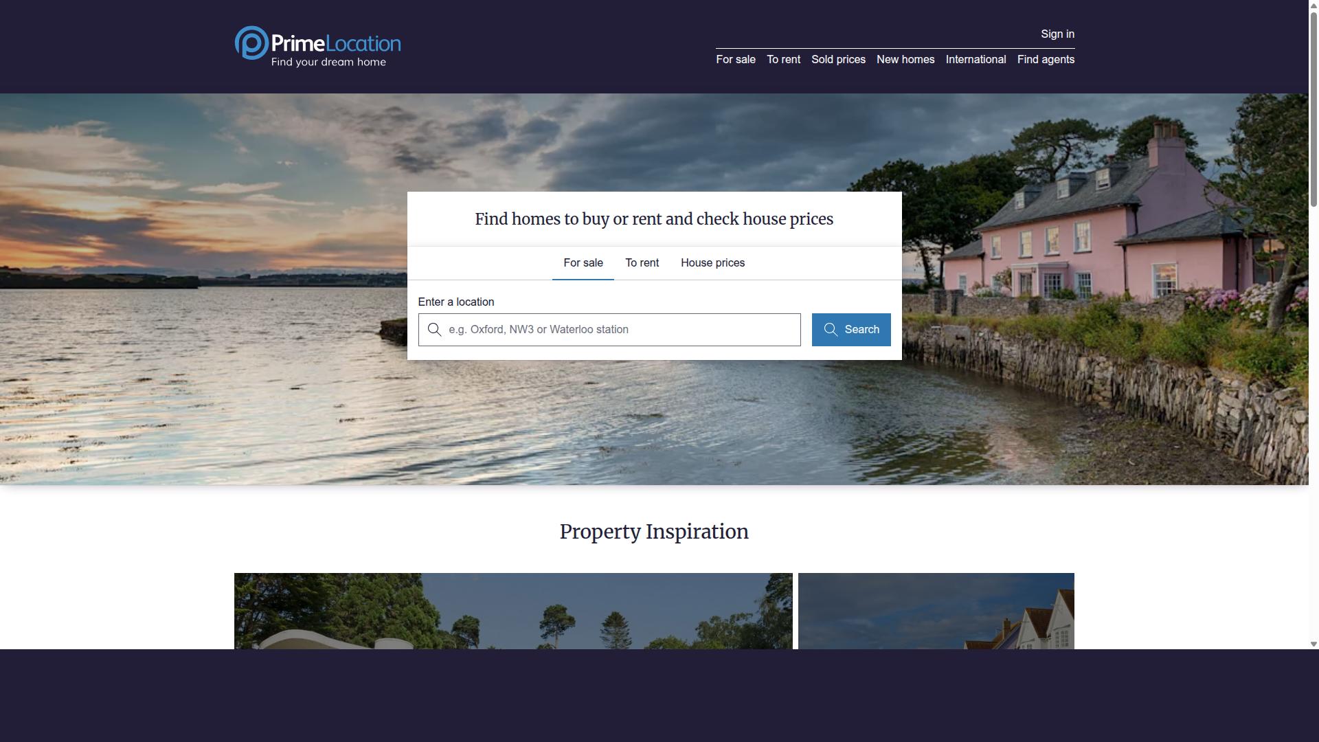 PrimeLocation website
